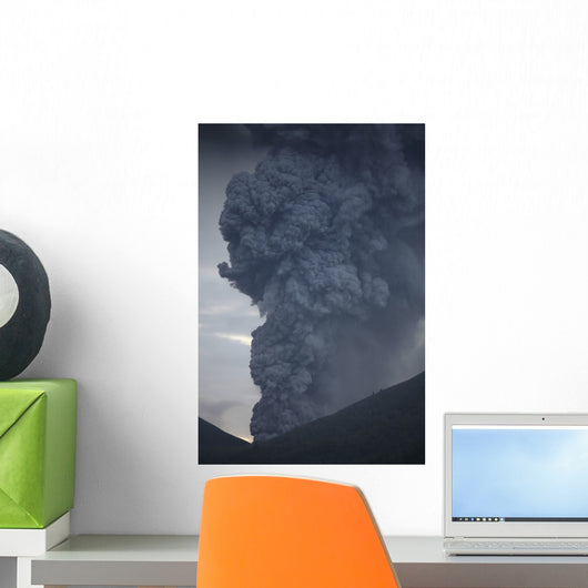 Ash Cloud Rising from Wall Decal Design 21