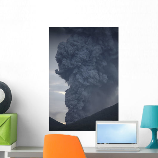 Ash Cloud Rising from Wall Decal Design 21