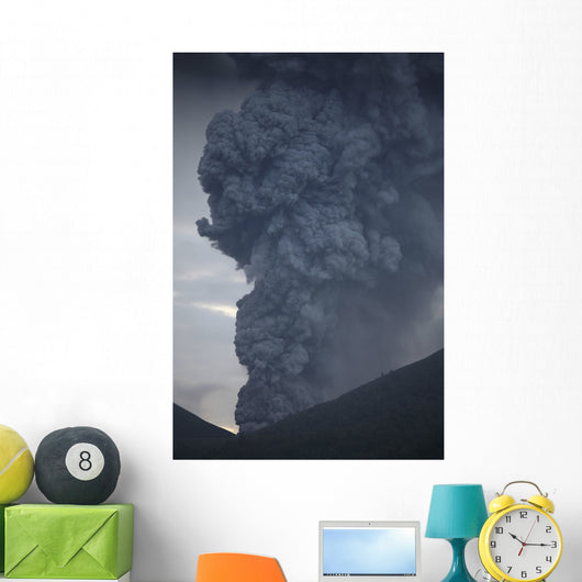 Ash Cloud Rising from Wall Decal Design 21