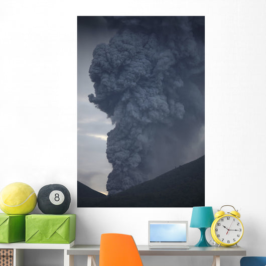 Ash Cloud Rising from Wall Decal Design 21