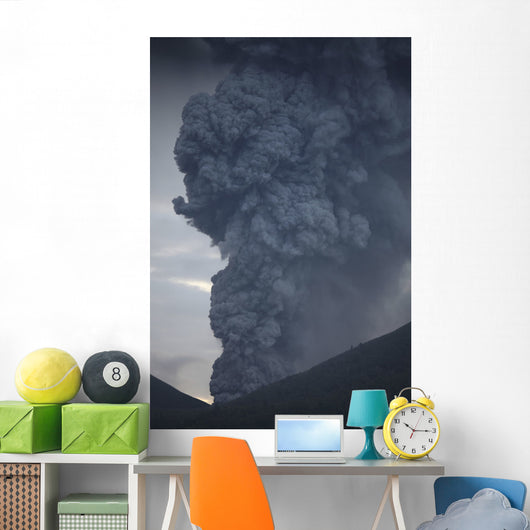 Ash Cloud Rising from Wall Decal Design 21