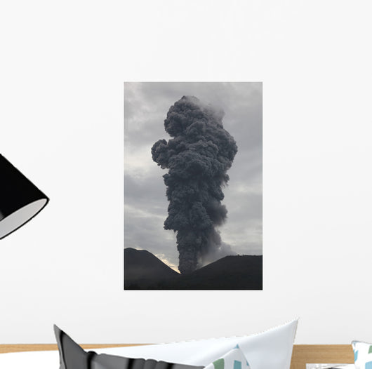 Ash Cloud Rising from Wall Decal Design 20