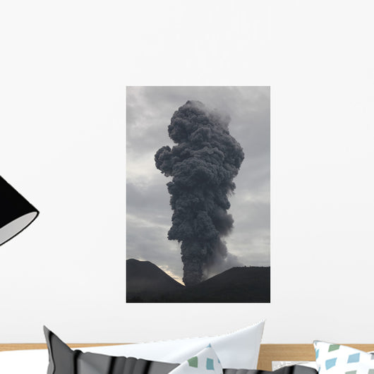 Ash Cloud Rising from Wall Decal Design 20