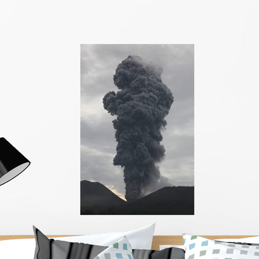 Ash Cloud Rising from Wall Decal Design 20