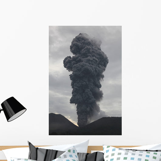 Ash Cloud Rising from Wall Decal Design 20