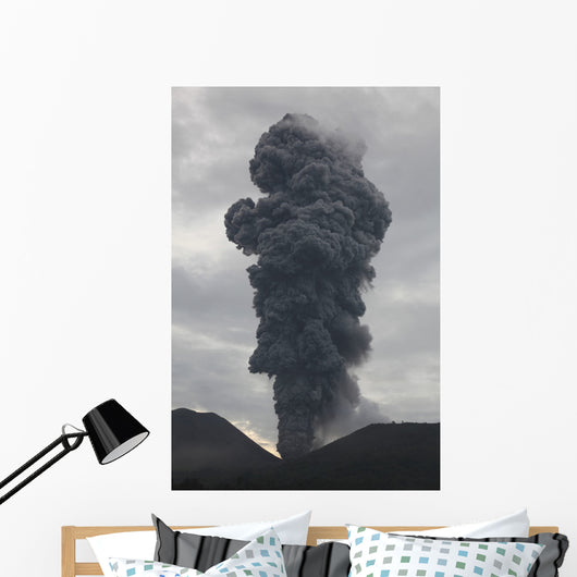 Ash Cloud Rising from Wall Decal Design 20