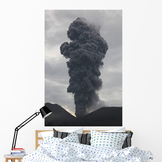 Ash Cloud Rising from Wall Decal Design 20