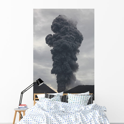 Ash Cloud Rising from Wall Decal Design 20