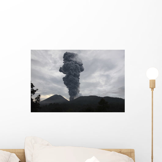 Ash Cloud Rising from Wall Decal Design 19