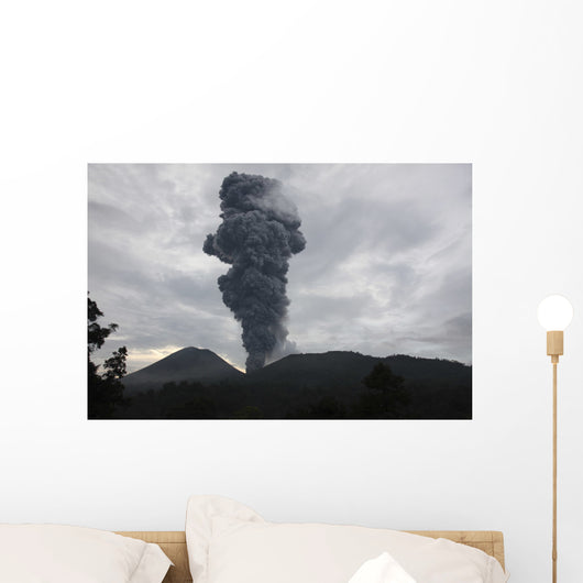Ash Cloud Rising from Wall Decal Design 19