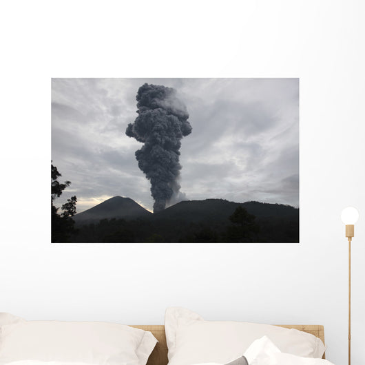 Ash Cloud Rising from Wall Decal Design 19