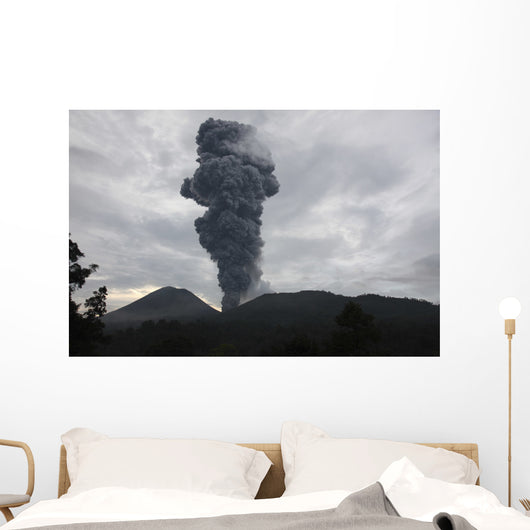 Ash Cloud Rising from Wall Decal Design 19