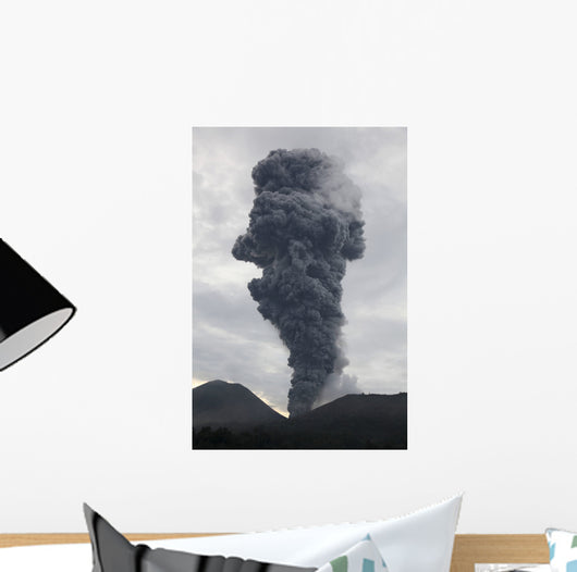 Ash Cloud Rising from Wall Decal Design 18