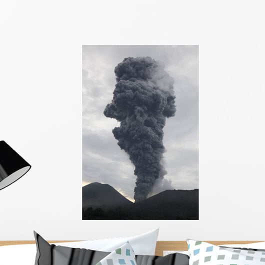 Ash Cloud Rising from Wall Decal Design 18