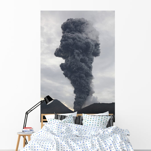 Ash Cloud Rising from Wall Decal Design 18