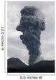 Ash Cloud Rising from Wall Decal Design 18