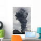 Ash Cloud Rising from Wall Decal Design 17