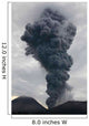 Ash Cloud Rising from Wall Decal Design 17