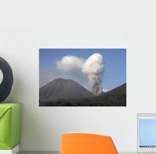 Ash Cloud Rising from Wall Decal Design 16