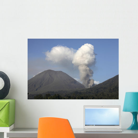 Ash Cloud Rising from Wall Decal Design 16