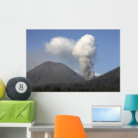 Ash Cloud Rising from Wall Decal Design 16