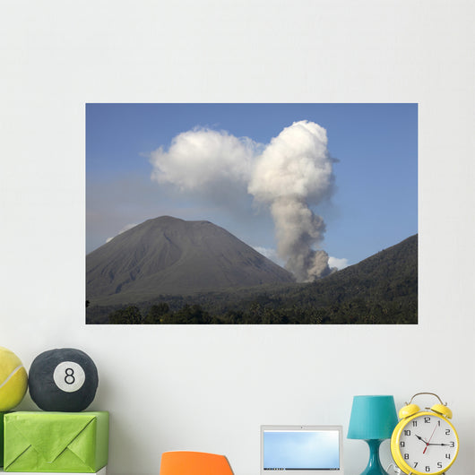 Ash Cloud Rising from Wall Decal Design 16