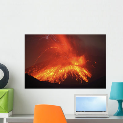Powerful Night Time Explosive Wall Decal Design 2 shown on a wall