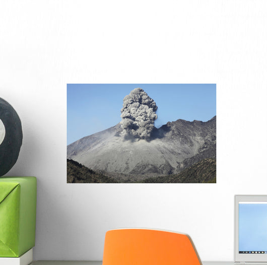 Ash Cloud Rising from Wall Decal Design 15