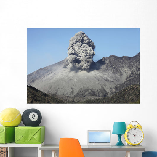 Ash Cloud Rising from Wall Decal Design 15