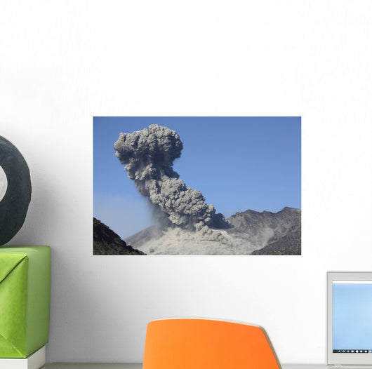 Explosive Eruption Sakurajima Volcano Wall Decal Design 5