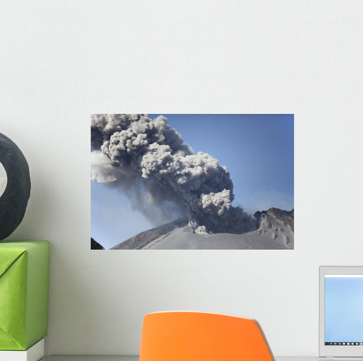 Ash Cloud Rising from Wall Decal Design 14
