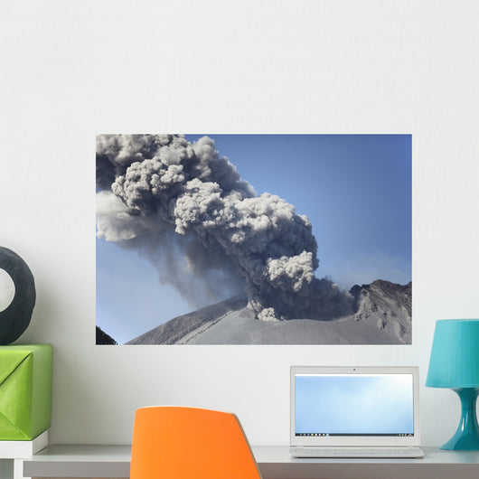 Ash Cloud Rising from Wall Decal Design 14