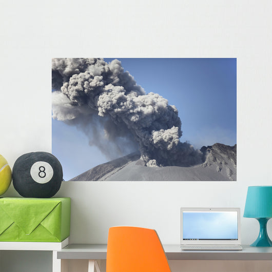 Ash Cloud Rising from Wall Decal Design 14