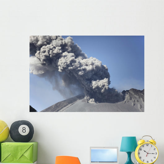 Ash Cloud Rising from Wall Decal Design 14
