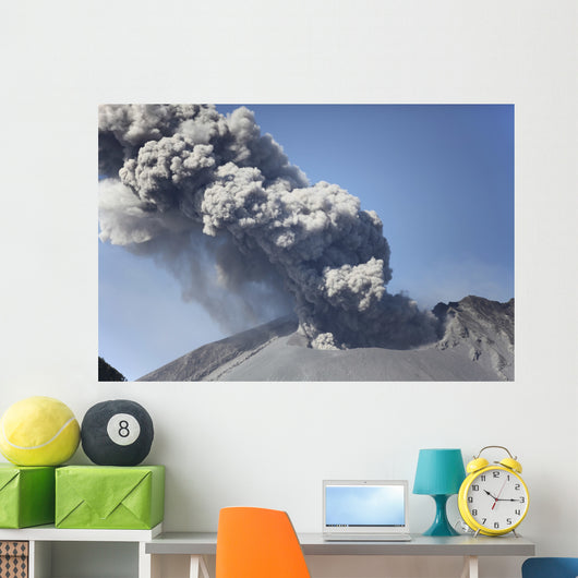Ash Cloud Rising from Wall Decal Design 14