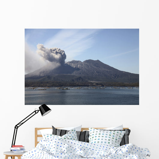 Eruption Sakurajima Volcano Japan Wall Decal Design 1