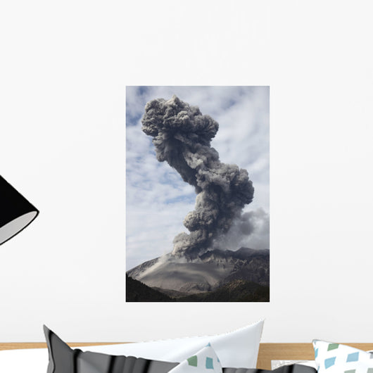 Explosive Eruption Sakurajima Volcano Wall Decal Design 4