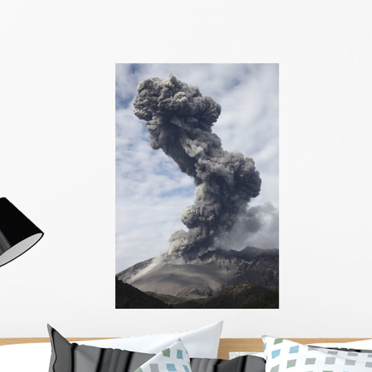Explosive Eruption Sakurajima Volcano Wall Decal Design 4