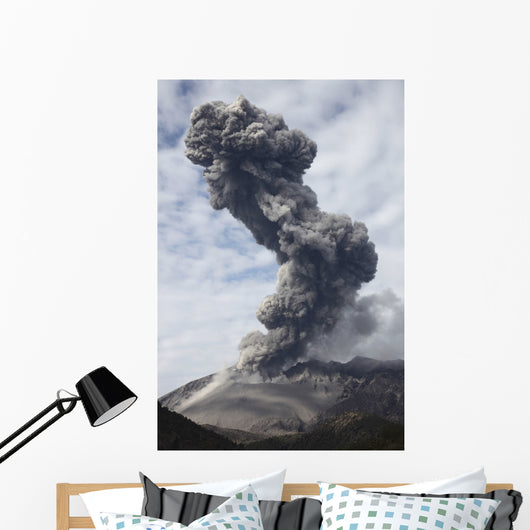 Explosive Eruption Sakurajima Volcano Wall Decal Design 4
