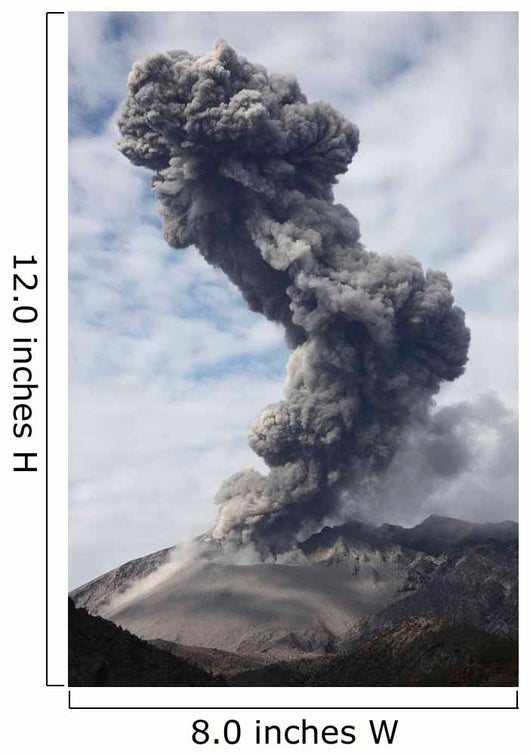 Explosive Eruption Sakurajima Volcano Wall Decal Design 4
