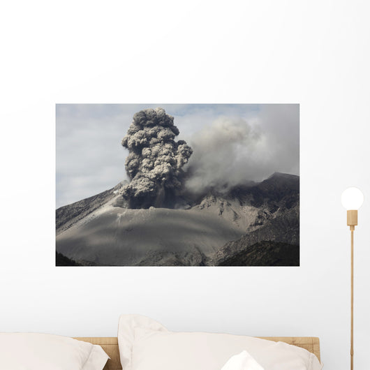 Explosive Eruption Sakurajima Volcano Wall Decal Design 2