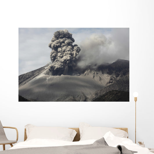 Explosive Eruption Sakurajima Volcano Wall Decal Design 2