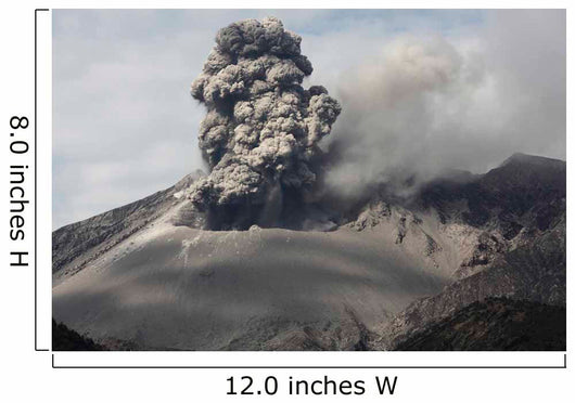 Explosive Eruption Sakurajima Volcano Wall Decal Design 2
