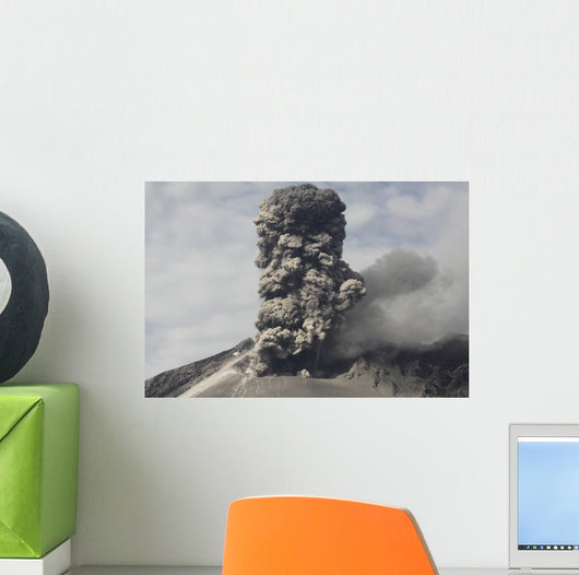 Explosive Eruption Sakurajima Volcano Wall Decal Design 1
