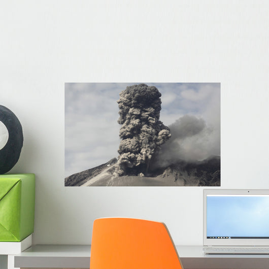 Explosive Eruption Sakurajima Volcano Wall Decal Design 1