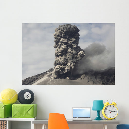 Explosive Eruption Sakurajima Volcano Wall Decal Design 1