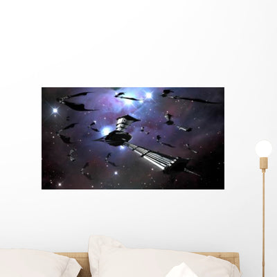 Xeelee Nightfighters Inspired Novels Wall Decal Design 2 shown on a wall