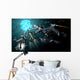 Two Warships Approaching Blue Wall Decal