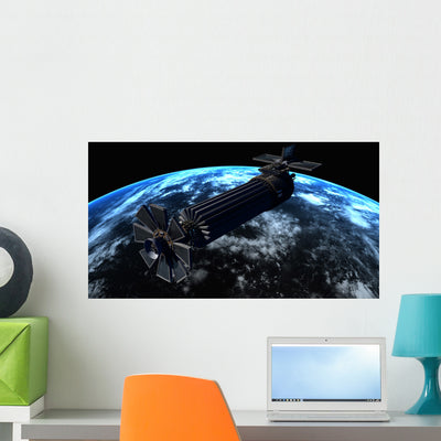 Chinese Orbital Weapons Platform Wall Decal Design 2 shown on a wall