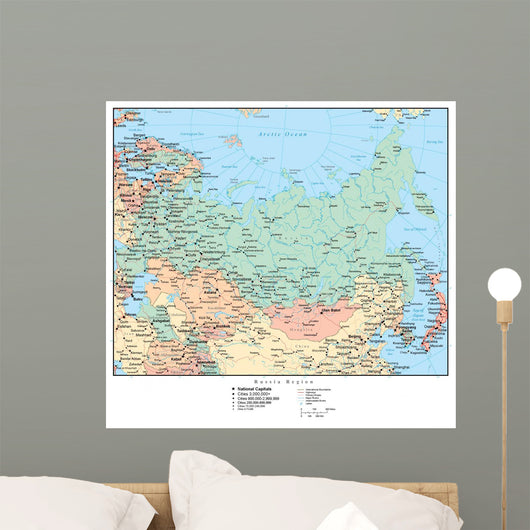 Map of Russia Wall Mural